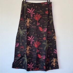 NWT Marine Layer Ryan Midi Hemp Slip Skirt Beach Wizard Tropical Boho Print